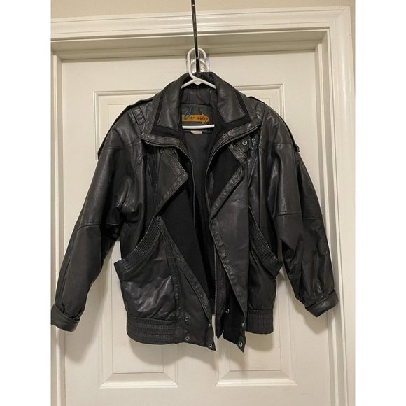 One Way WOMENS Leather Motorcycle Riding Biker Black Full Zip Jacket  Small - Picture 4 of 12